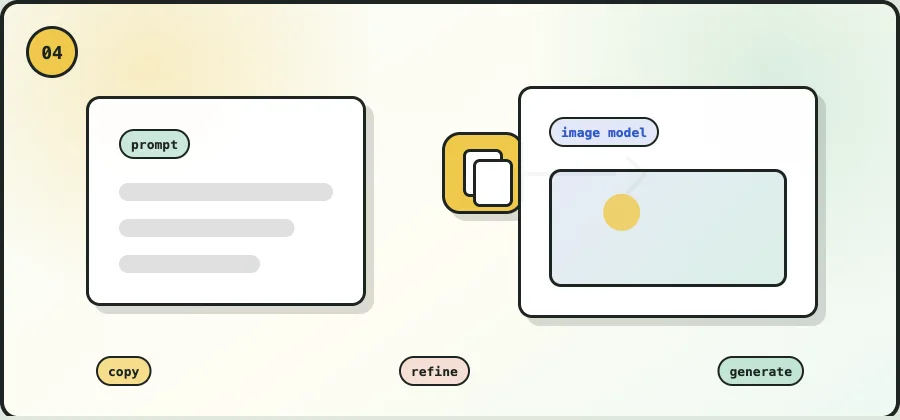 Copy and refine step for using the generated image prompt draft